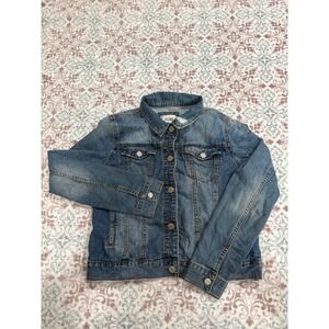 Mudd Womens Medium Wash Denim Trucker Jacket Blue Size Large JMB12000R
